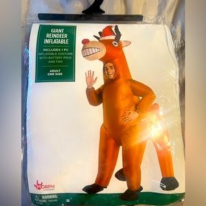 Adult Inflatable Christmas Reindeer Costume. **NEW** One Size